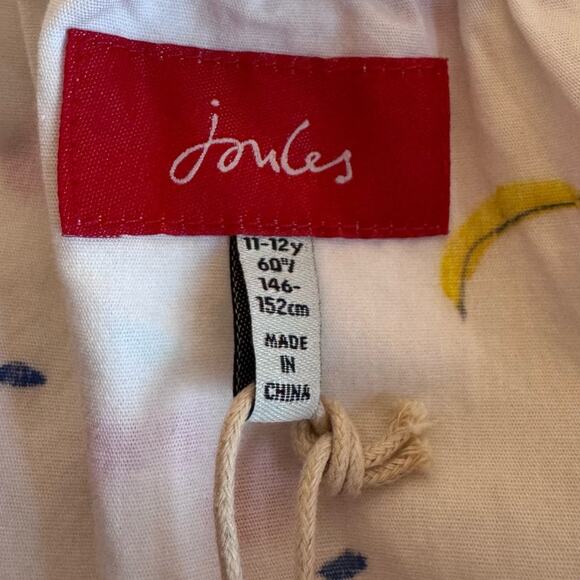 JOULES Girl's Bree Woven Frill Tank Top White Fruit NWT Size 11-12 100% Cotton - Picture 3 of 9